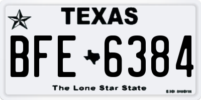 TX license plate BFE6384