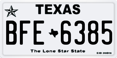 TX license plate BFE6385