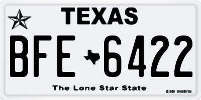 TX license plate BFE6422