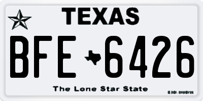 TX license plate BFE6426