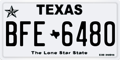 TX license plate BFE6480