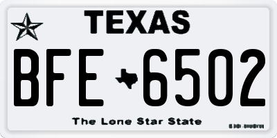TX license plate BFE6502