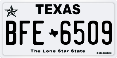 TX license plate BFE6509