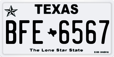 TX license plate BFE6567