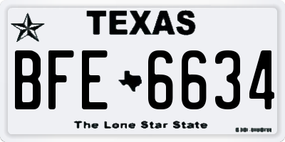 TX license plate BFE6634