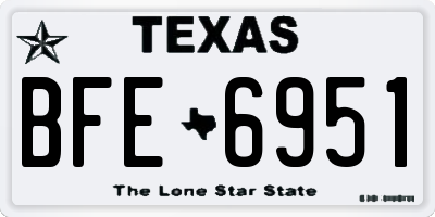 TX license plate BFE6951