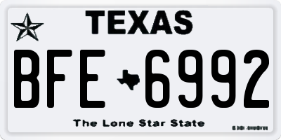 TX license plate BFE6992