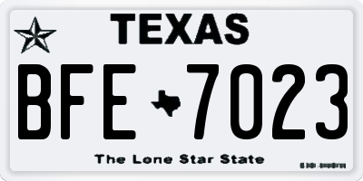 TX license plate BFE7023