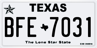 TX license plate BFE7031