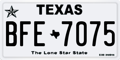 TX license plate BFE7075