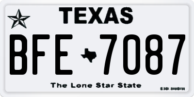 TX license plate BFE7087