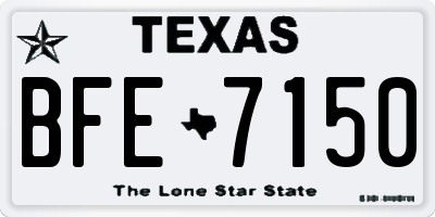 TX license plate BFE7150
