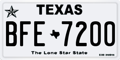 TX license plate BFE7200