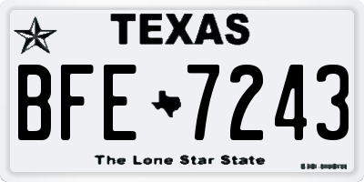 TX license plate BFE7243