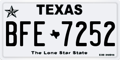 TX license plate BFE7252