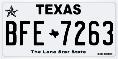 TX license plate BFE7263