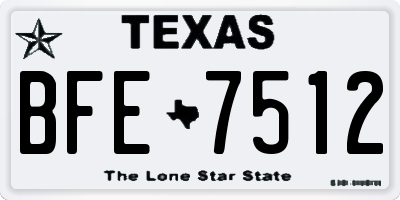 TX license plate BFE7512