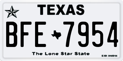 TX license plate BFE7954