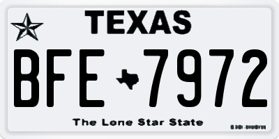 TX license plate BFE7972