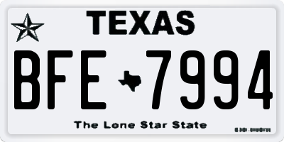 TX license plate BFE7994