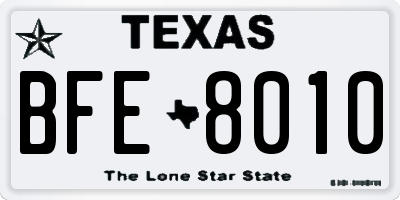 TX license plate BFE8010