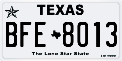 TX license plate BFE8013