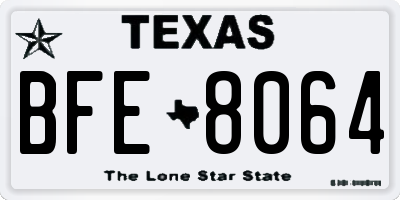 TX license plate BFE8064