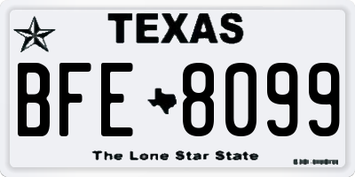 TX license plate BFE8099