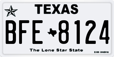 TX license plate BFE8124