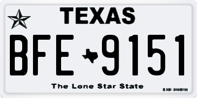 TX license plate BFE9151