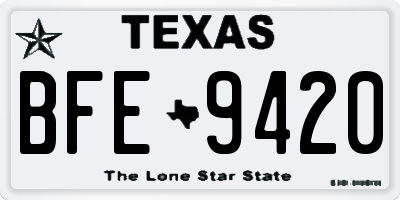 TX license plate BFE9420