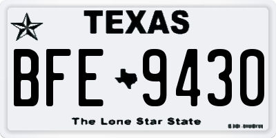 TX license plate BFE9430