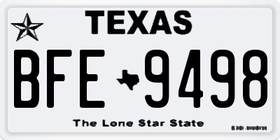TX license plate BFE9498
