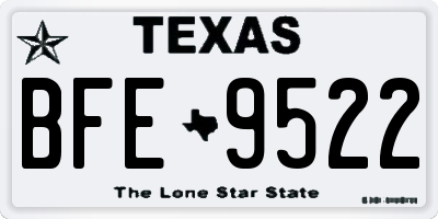 TX license plate BFE9522