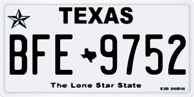 TX license plate BFE9752