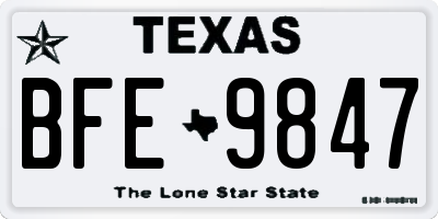 TX license plate BFE9847
