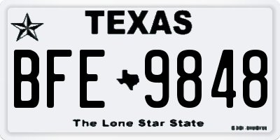 TX license plate BFE9848