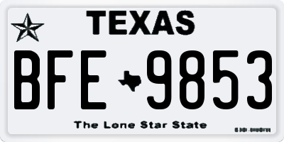 TX license plate BFE9853