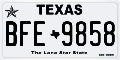 TX license plate BFE9858