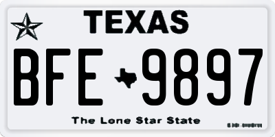 TX license plate BFE9897