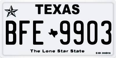 TX license plate BFE9903