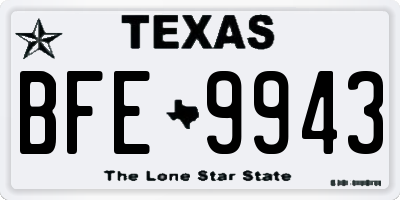 TX license plate BFE9943