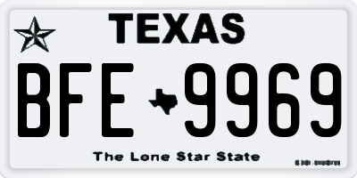 TX license plate BFE9969