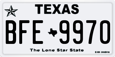 TX license plate BFE9970