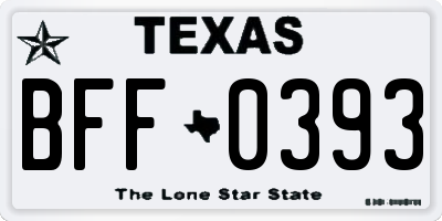 TX license plate BFF0393