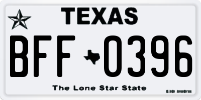 TX license plate BFF0396