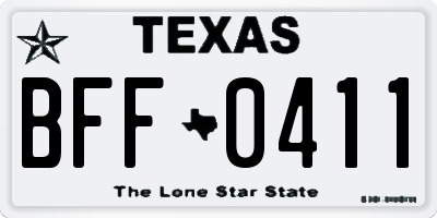 TX license plate BFF0411