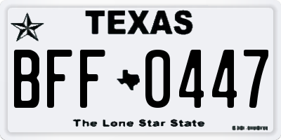 TX license plate BFF0447