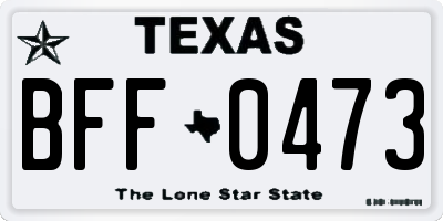 TX license plate BFF0473