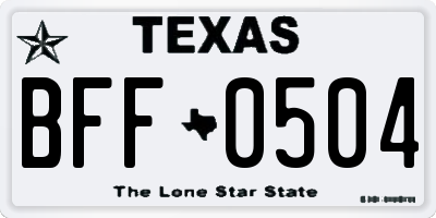 TX license plate BFF0504